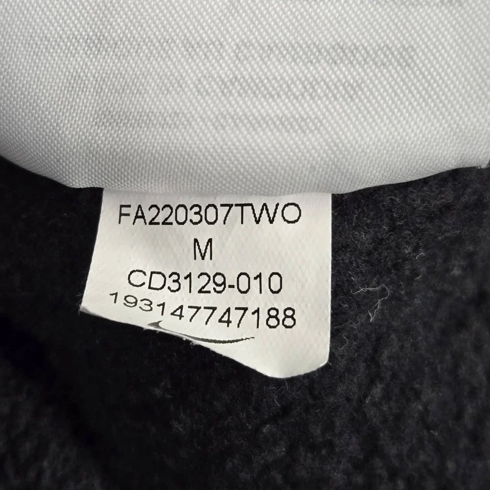 Nike Men Sweatpants M Black Embroidered Cargo Pants Fleece CD3129-010‎